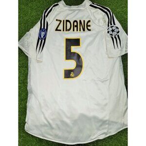 Zidane Real Madrid PLAYER ISSUE UEFA 2004 2005 Soccer Jersey Shirt L SKU# 367843